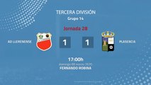 Resumen partido entre AD Llerenense y Plasencia Jornada 28 Tercera División