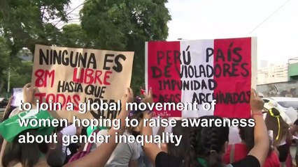 Women rally in Lima to mark International Women's Day