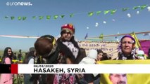رقص زنان کُرد سوریه در روز جهانی زن