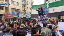 مظاهرة في مدينة إدلب تنديدا بالهدنة المزعومة والمطالبة بإسقاط النظام