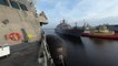 Two US Navy Littoral Combat Ships - Moor using the World's Largest Pneumatic Fender - March 4, 2020