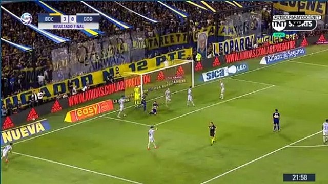 Boca Juniors 3 - 0 Godoy Club en La Bombonera Superliga Argentina 2019/2020