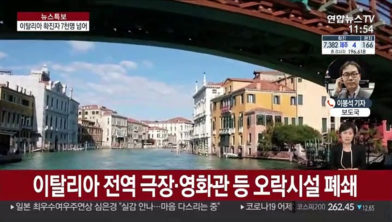 이탈리아 확진자 7천명 넘어…전문가 "팬데믹 단계"