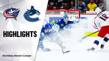NHL Highlights | Blue Jackets @ Canucks 3/08/2020