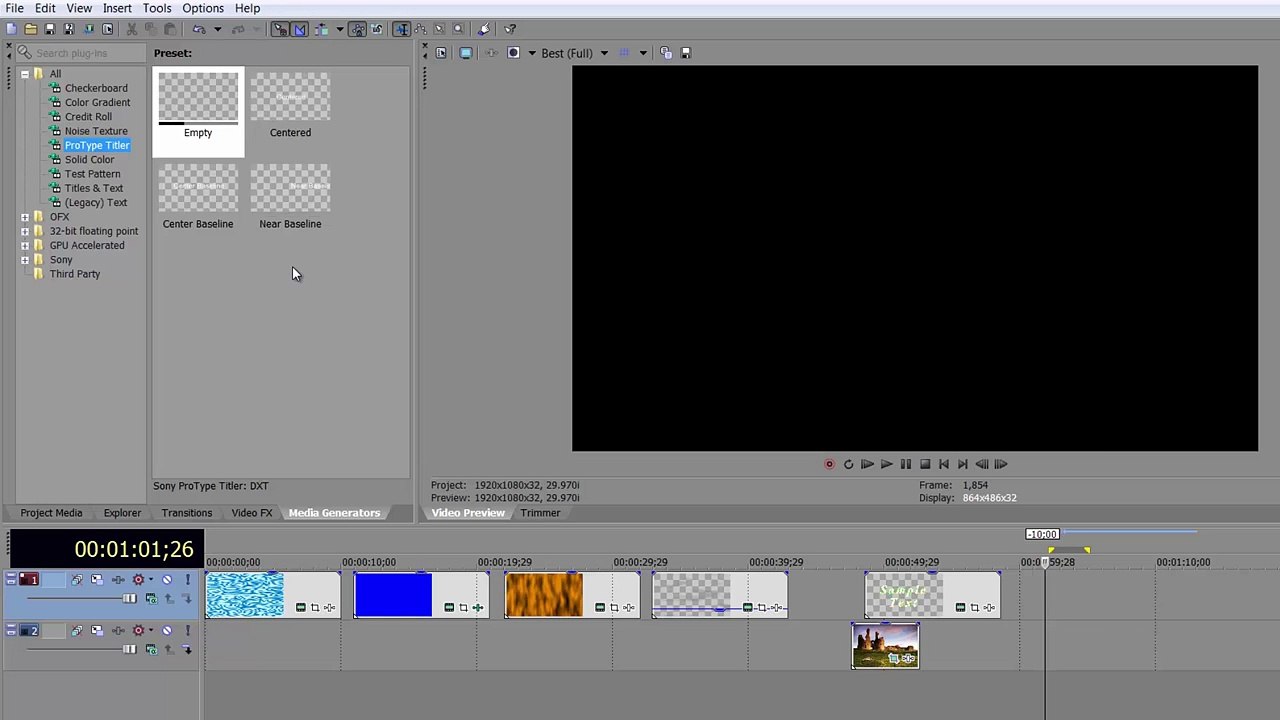 Vegas Pro 48 Pro Type Titler