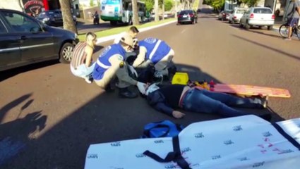 Carro e moto se envolvem em colisão no Bairro Coqueiral