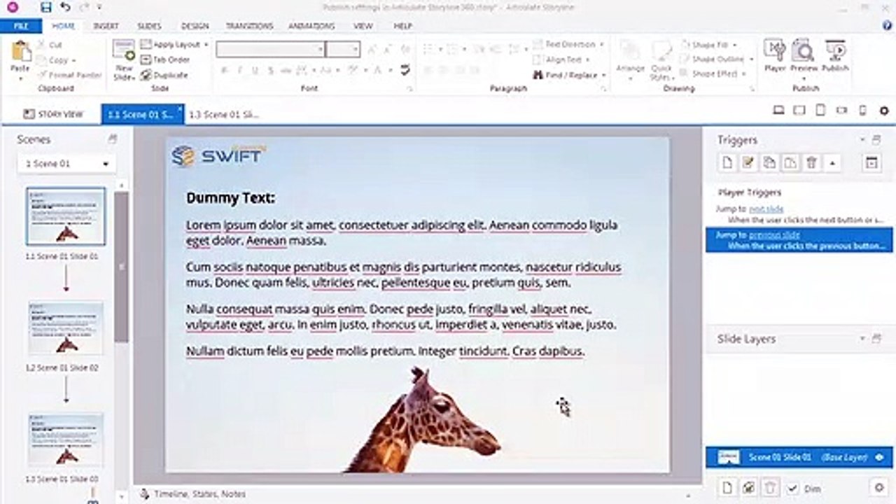 How to Publish a Single Slide or Scene in Articulate Storyline 360? - Publish Settings in Storyline