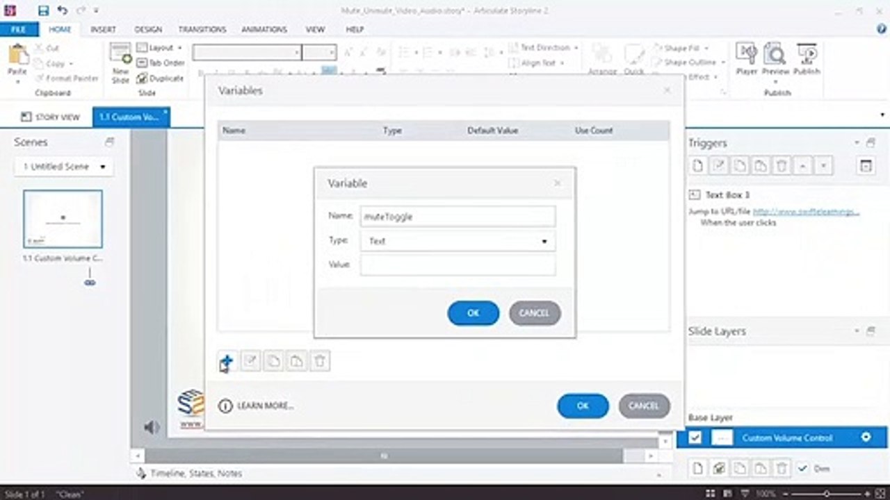 Custom Audio Controller Using Toggle Button - Mute or Unmute Volume