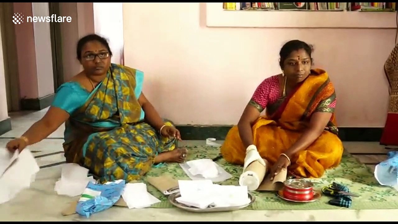 Indian woman makes biodegradable sanitary pads for underprivileged women
