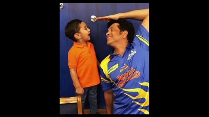Sachin tendulkar is playing with Irfan pathan's son