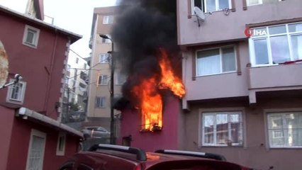 Şişli'de korku dolu anlar...Yangından çocuklarıyla kaçtılar