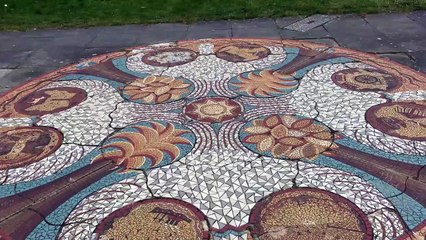 The Steward Crescent flats mosaic in state of disrepair