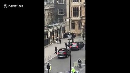 Meghan Markle and Prince Harry arrive at Westminster Abbey for final Royal duties