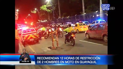 VIDEO | Guayaquil: recomiendan 12 horas de restricción de dos hombres en moto