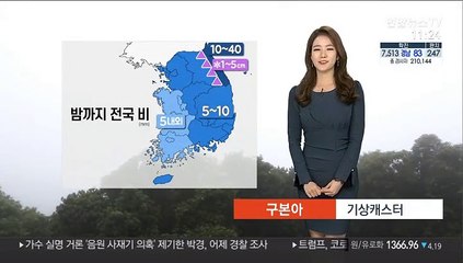 [날씨] 밤까지 전국 비…찬바람 불며 기온 '뚝'