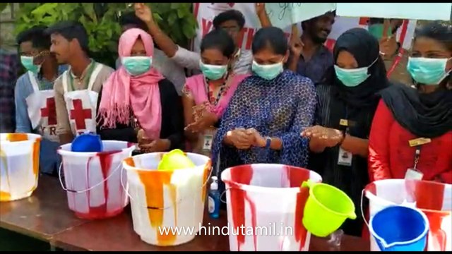 கரோனா வைரஸ் (கோவிட்-19) விழிப்புணர்வு பிரச்சாரம் - நியூ காலேஜ் இளைஞர் செஞ்சிலுவை சங்கம்