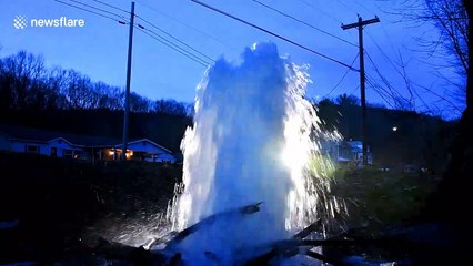 Geyser formed from former mine ventilation shaft at Pennsylvania landmark