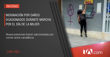 Daños a bienes durante la marcha por el Día de la Mujer indigna a ciudadanos