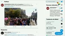 Carabineros reprimen a chilenas durante la marcha del 8-M