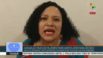 González: miles de mujeres marchamos para decirle 'no' a la violencia