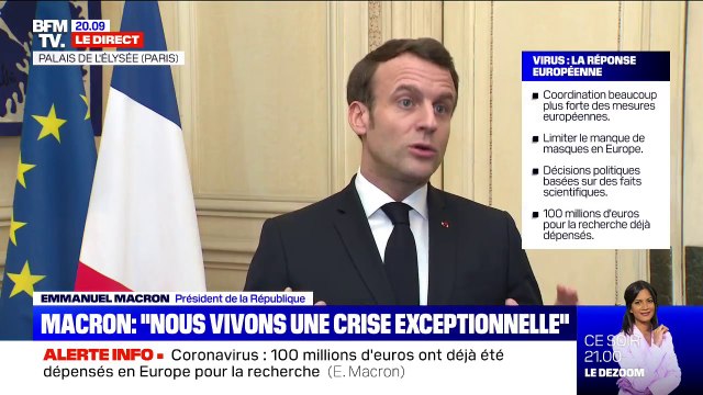 Emmanuel Macron: Nous vivons aujourd'hui une crise exceptionnelle