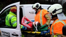Grave accident sur la N98 à Sambreville: évacuation de la 1° victime
