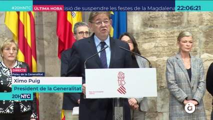 Puig anuncia l'ajornament de les Falles i la Magdalena