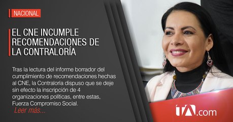 Contraloría deja sin efecto inscripción de cuatro organizaciones políticas