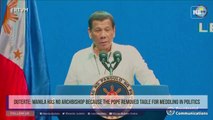 Duterte: Manila has no archbishop because the Pope removed Tagle for meddling in politics