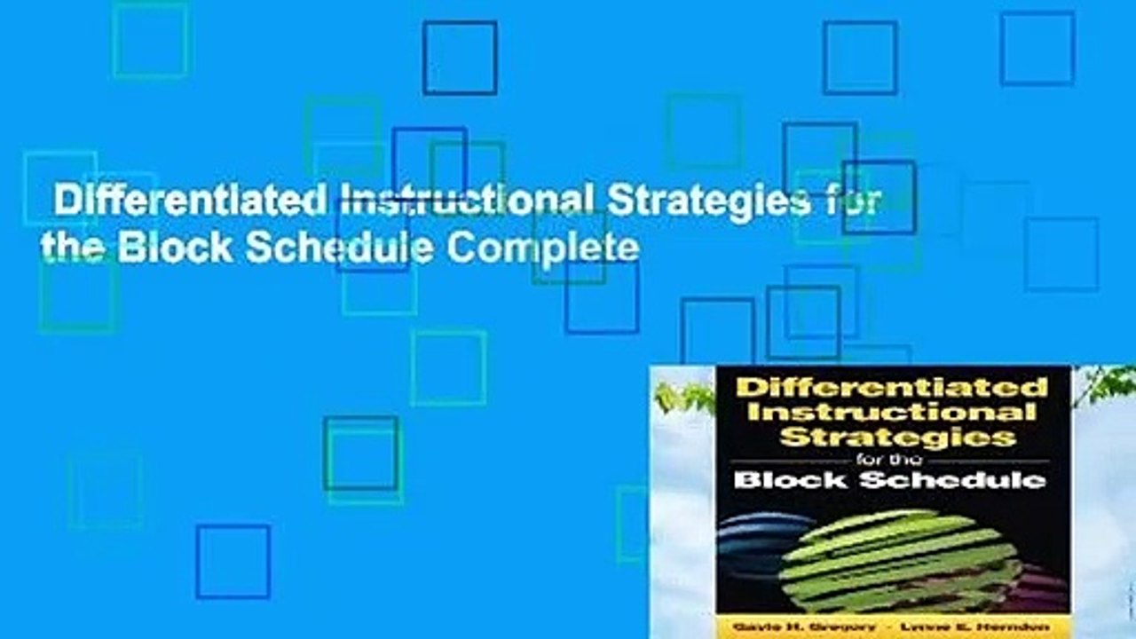 Differentiated Instructional Strategies for the...