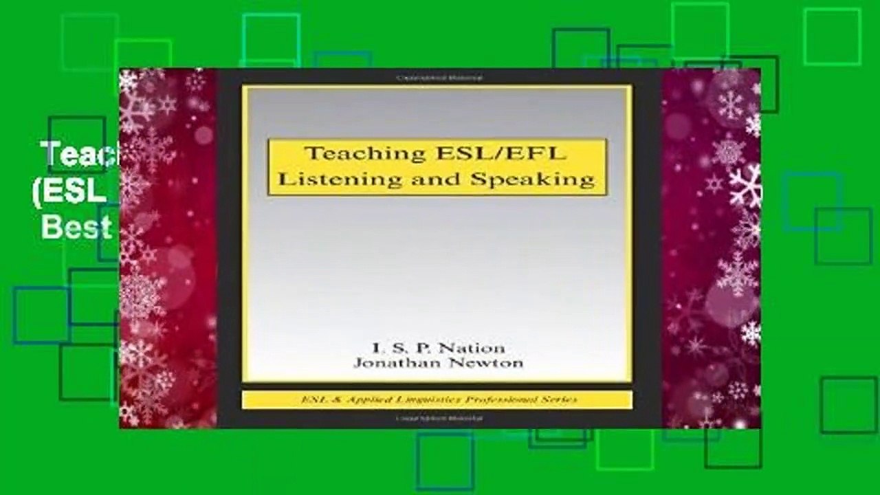 Teaching ESL/EFL Listening and Speaking (ESL Applied Linguistics