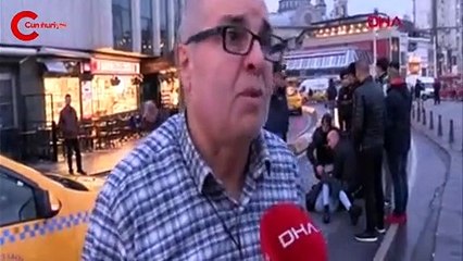 Taksim'de dehşet! Elini bir an olsun bırakmadı