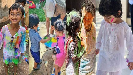 Holi 2020: Famous star kids like Taimur, Inaaya, Aaradhya and their colorful Holi celebration
