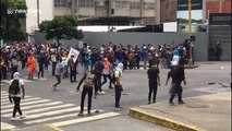 Venezuelan National Police clash with opposition protest