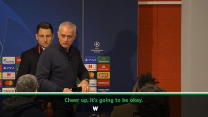 Reporter tells Mourinho to 'cheer up' after Spurs UCL exit
