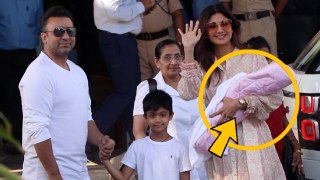 Shilpa Shetty & Raj Kundra SPOTTED with their daughter Samisha for the First Time | First Visuals