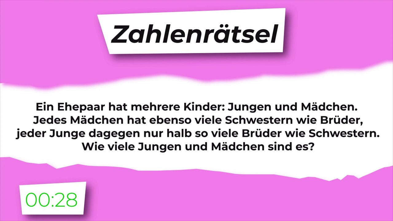 Zahlenrätsel: Die Geschwister