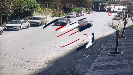 Direksiyonu motosikletli kuryenin önüne kıran şoför yakalandı