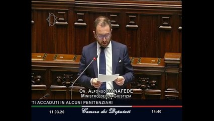 Bonafede - Informativa sull'attuale situazione nelle carceri dalla Camera (11.03.20)