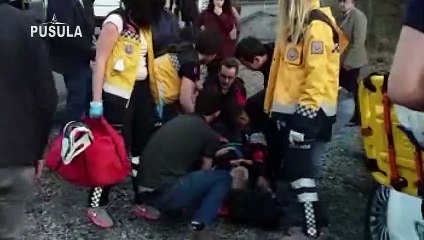 Sapça Tüneli’nde kaza: Otomobil dereye uçtu. 2 kişi yaralandı