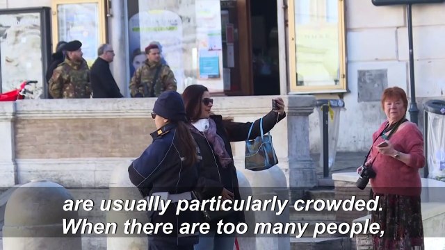 Trevi Fountain square empty as Italy under lockdown amid coronavirus outbreak