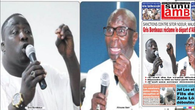 Gris Bordeaux attaque le CNG Na fi Alioune Sarr diougué, yéne yi dictature la... revue de presse