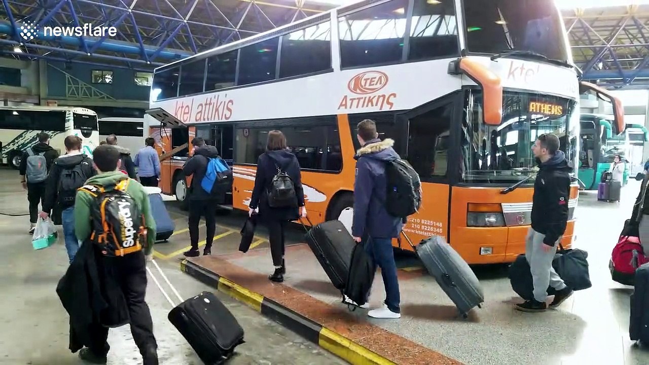 Waves of students make way home after Greece shuts schools and universities to stop coronavirus spread