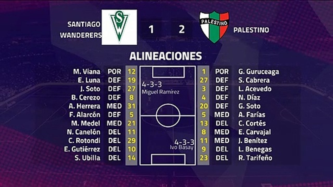 Resumen partido entre Santiago Wanderers y Palestino Jornada 7 Primera Chile