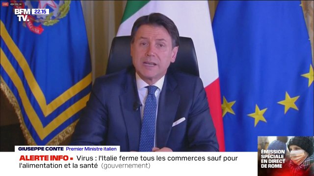 Italie: le Premier ministre annonce la fermeture de toutes les activités commerciales