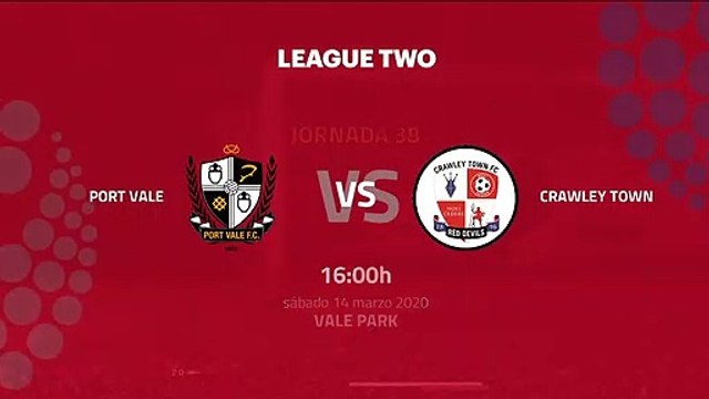 Previa partido entre Port Vale y Crawley Town Jornada 38 League Two