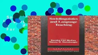 Sociolinguistics and Language Teaching (Cambridge Applied Linguistics)  For Kindle
