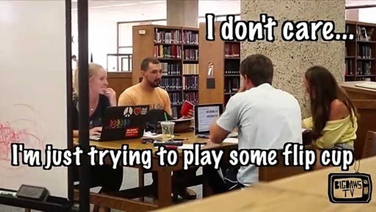 PLAYING DRINKING GAMES IN THE LIBRARY PRANK!!