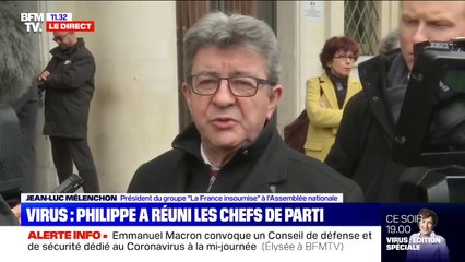 Virus: Jean-Luc Mélenchon "s'en remet à la mobilisation sociale"