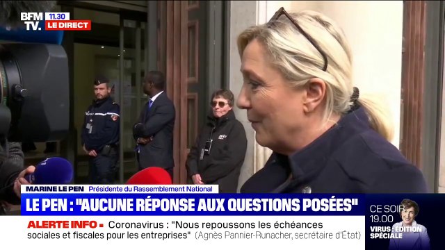 Marine Le Pen sur le coronavirus: Nous sommes confrontés à une crise sanitaire. Rassurer oui, minimiser non